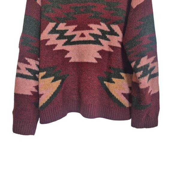 Modlusive Women's Cranberry Poly/Acrylic Axtex Knit Crewneck Long Sleeve Sweater - Picture 6 of 9